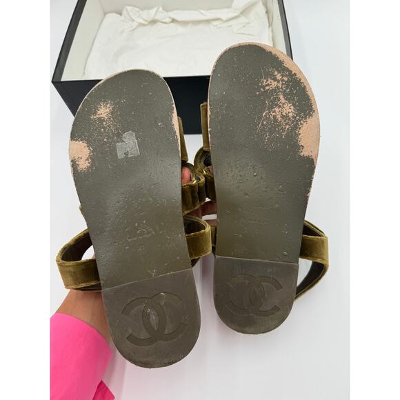 CHANEL Velvet Dad Sandals size 41 - Picture 5 of 10